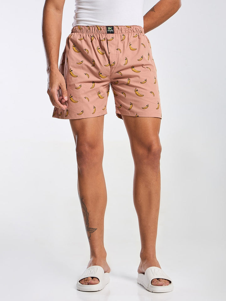 Men's Peach Printed Boxer Mankright