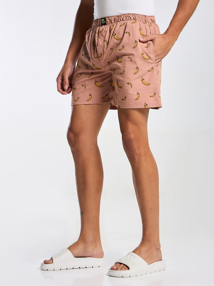 Men's Peach Printed Boxer Mankright