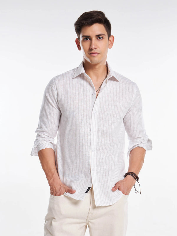 Linear Comfort Linen Full Sleeve Shirt Mankright