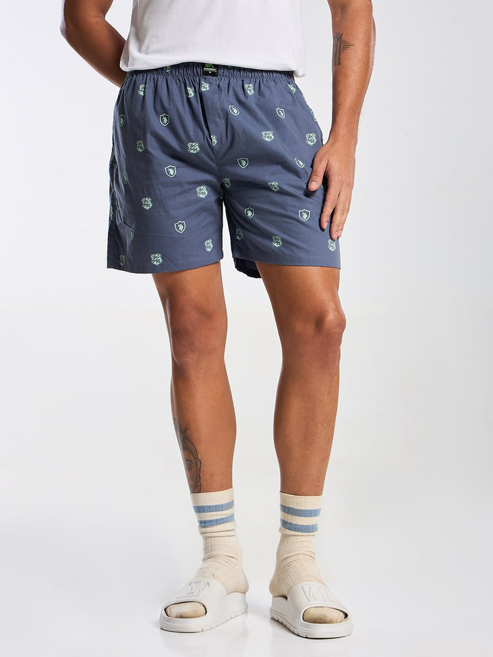 Men's Ocean Blue Printed Boxer Mankright