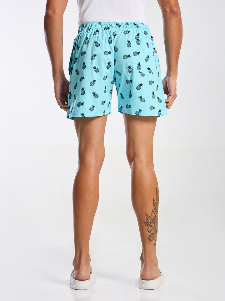 Men's Turquoise Printed Boxer Mankright