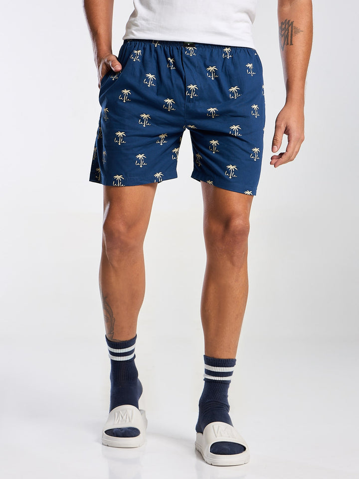 Men's Blue Printed Boxer Mankright