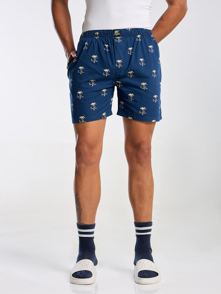 Men's Blue Printed Boxer Mankright