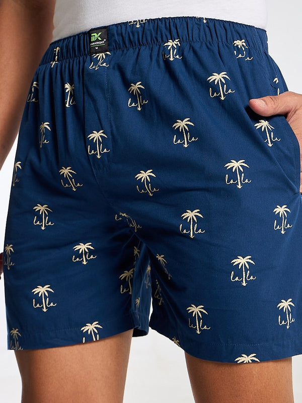 Men's Blue Printed Boxer Mankright