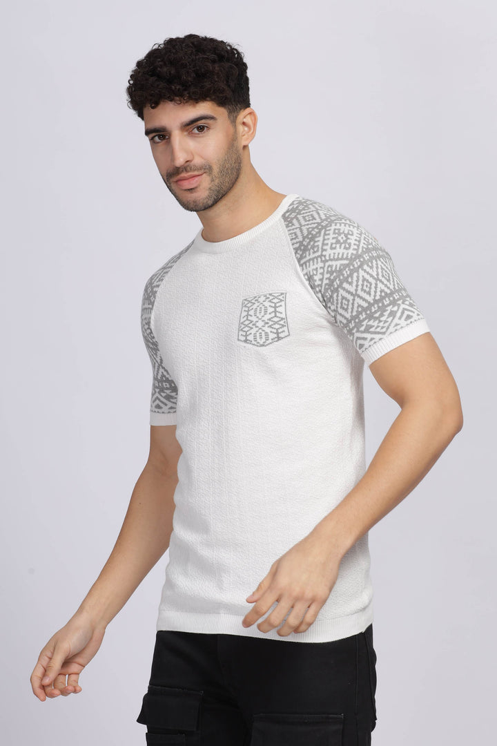 Nordic Knit Round Neck T-Shirt Mankright