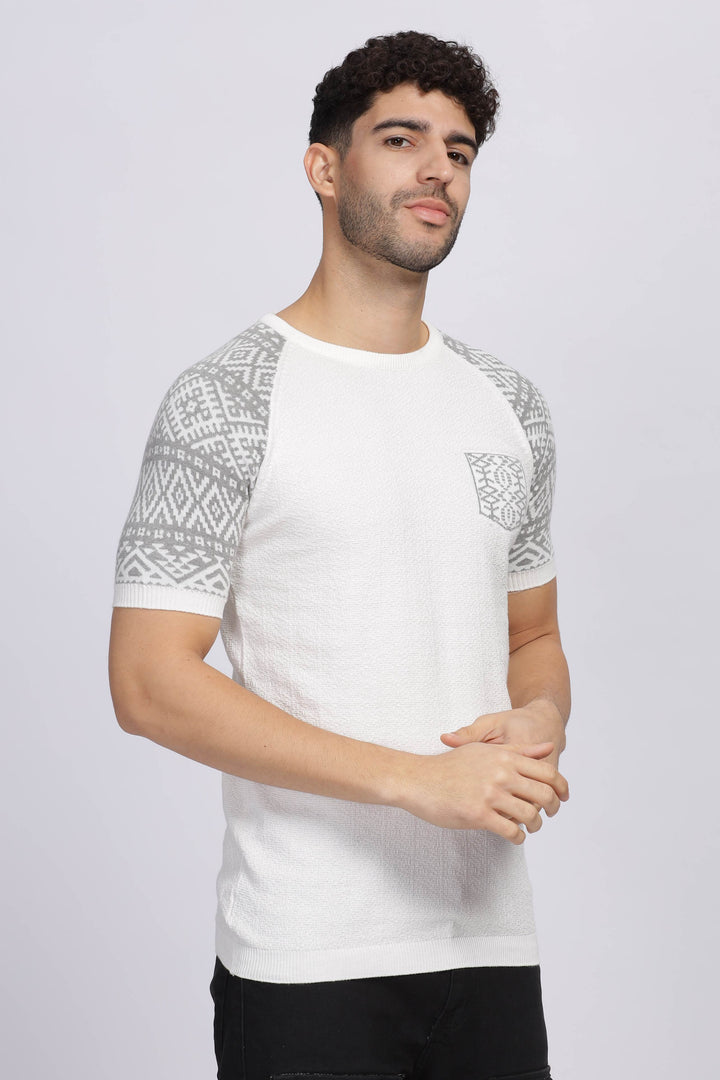 Nordic Knit Round Neck T-Shirt Mankright