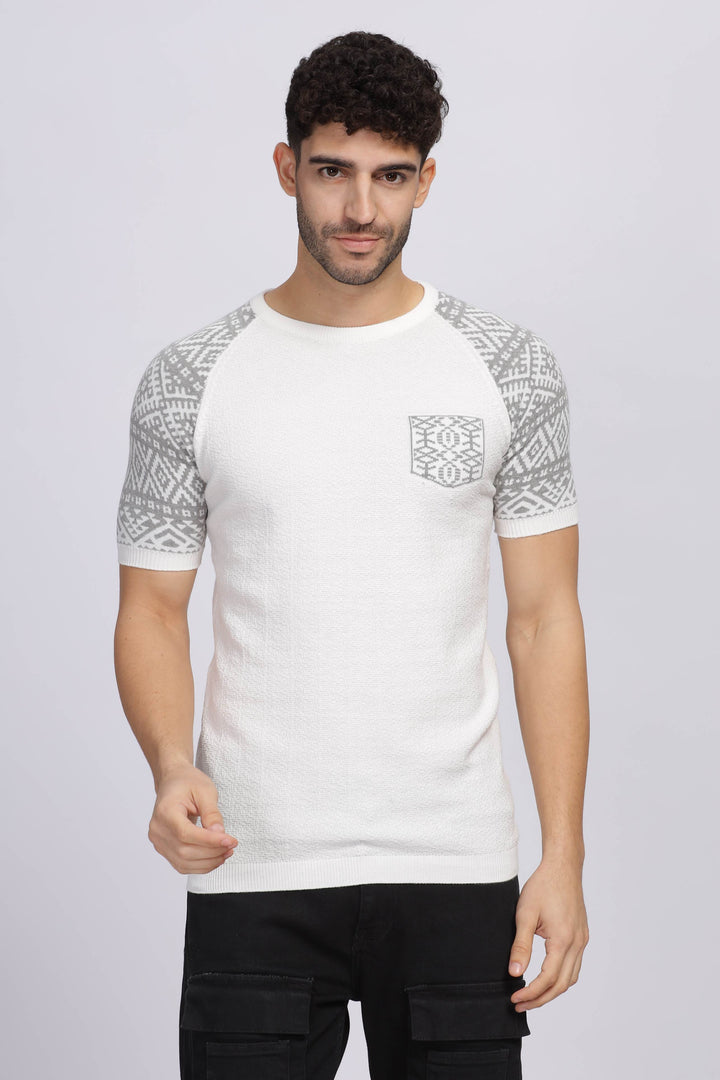 Nordic Knit Round Neck T-Shirt Mankright