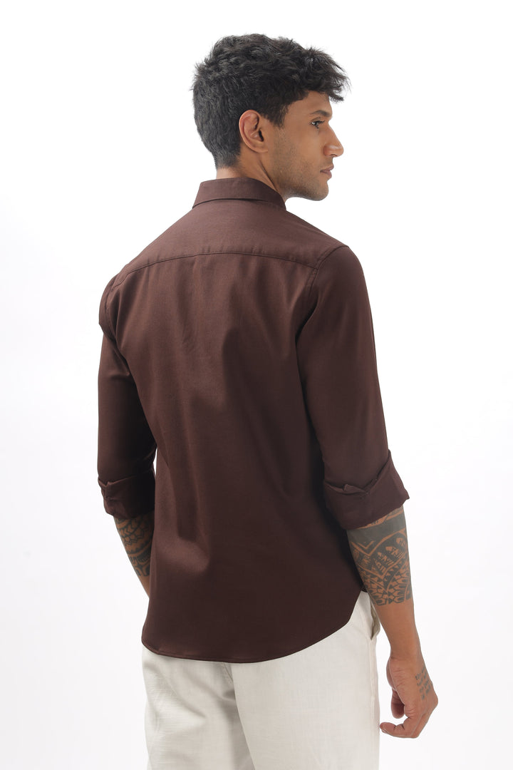 Brown Full Sleeve Corduroy Shirt For Men Mankright