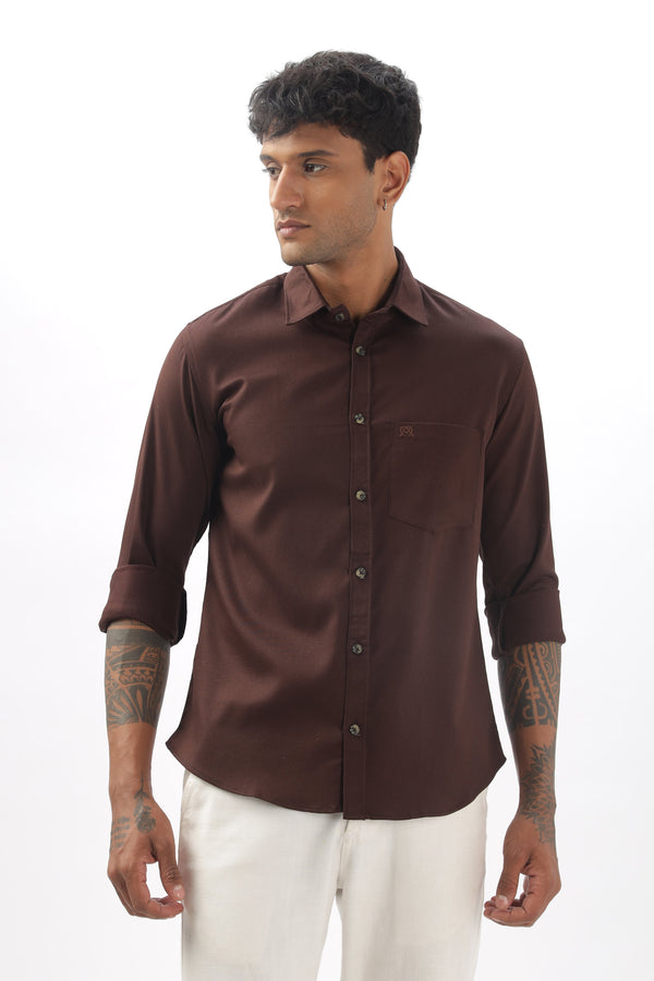 Brown Full Sleeve Corduroy Shirt For Men Mankright