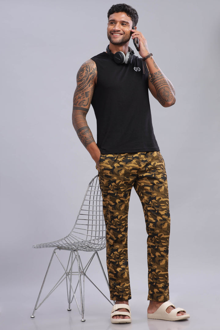 Men's Micro Army Print Pyjamas Mankright