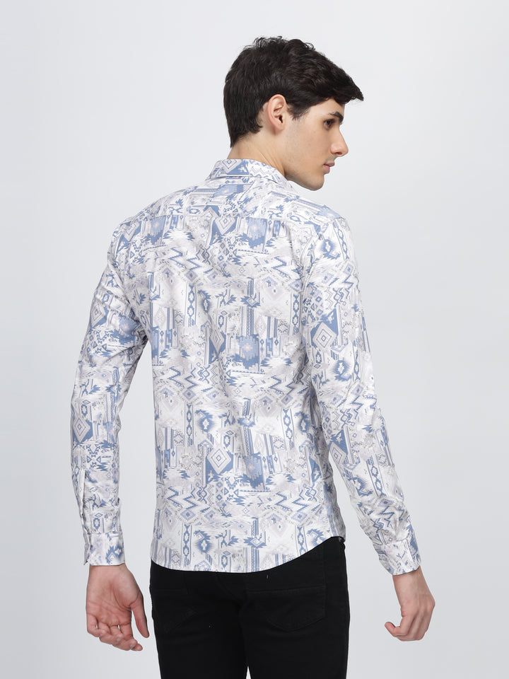 Pop Corn Printed Classic Collar Shirt Mankright