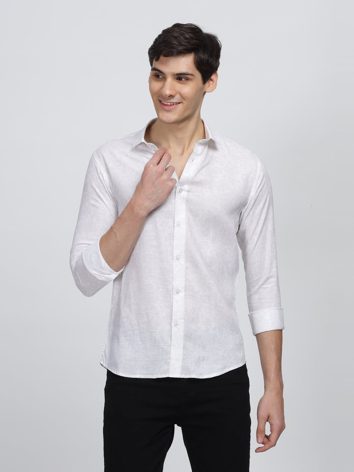 Pop koh Printed Classic Collar Shirt Mankright