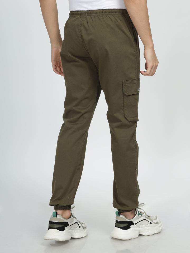 Olive Green Street Wear Joggers Mankright