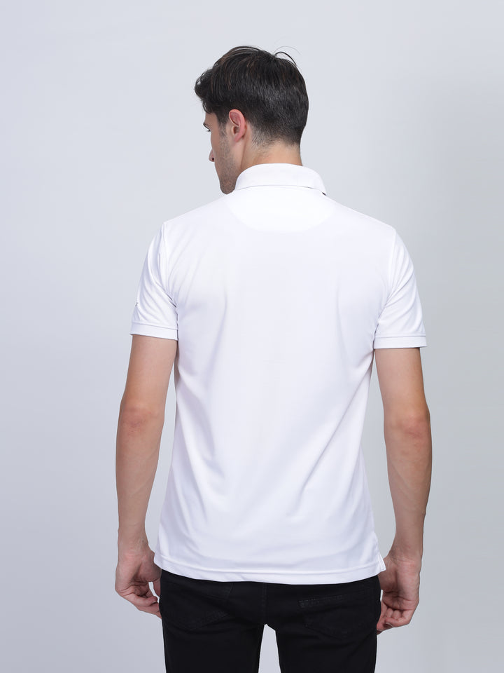 White Classic Collar Polo T-Shirt Mankright