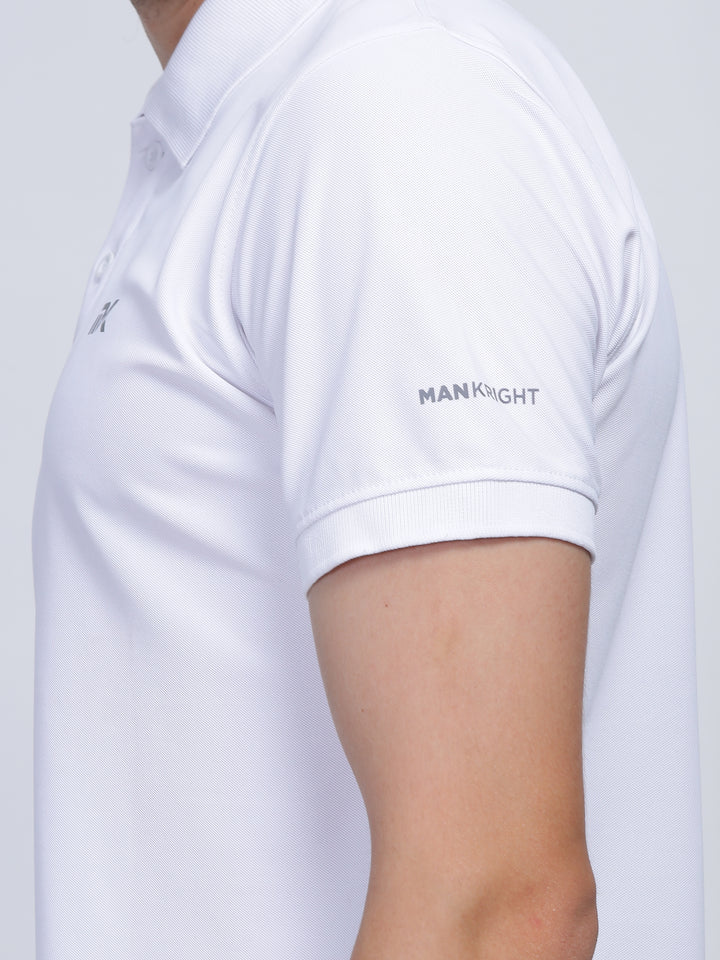 White Classic Collar Polo T-Shirt Mankright