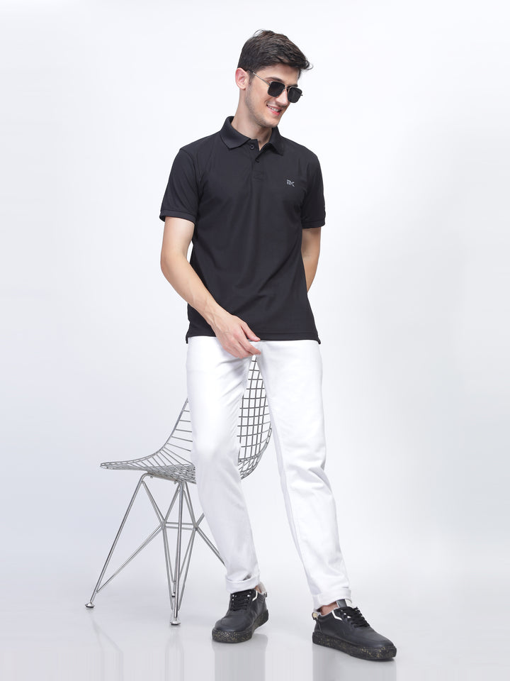 Black Classic Collar Polo T-Shirt Mankright