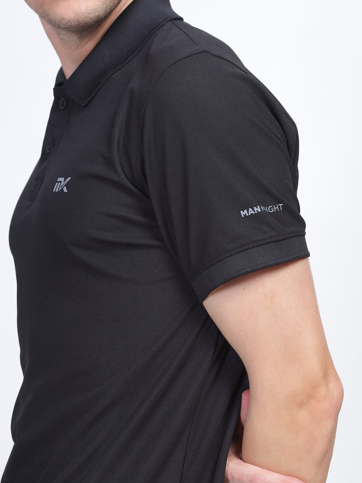 Black Classic Collar Polo T-Shirt Mankright