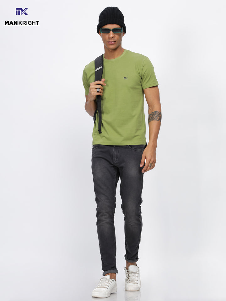 Twill Cotton Round Neck T-Shirt Mankright