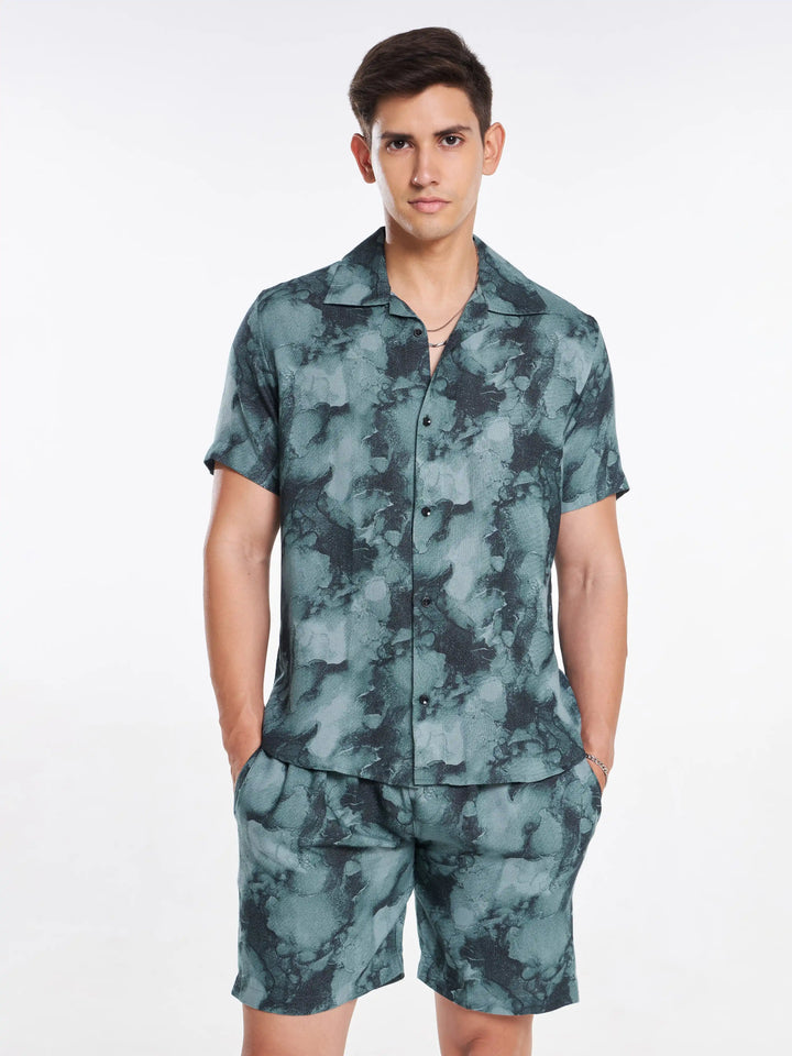 Grey Tie & Dye Men's Co-Ord Set Mankright