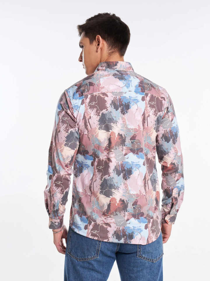 Nature Palette Abstract Print Full Sleeve Urban Shirt Mankright