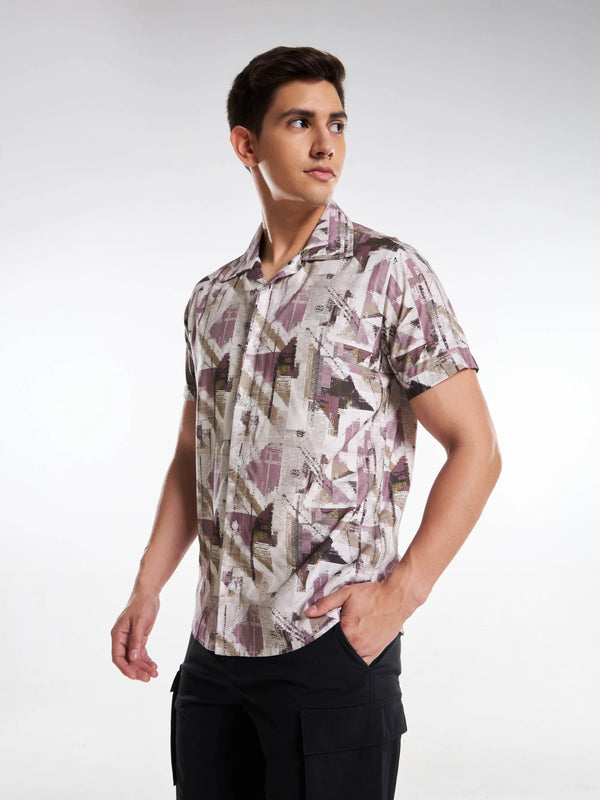 Digital Deco Print Half Sleeve Shirt Mankright