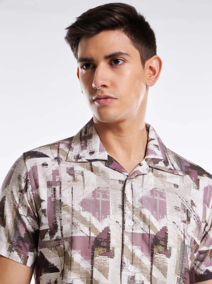 Digital Deco Print Half Sleeve Shirt Mankright