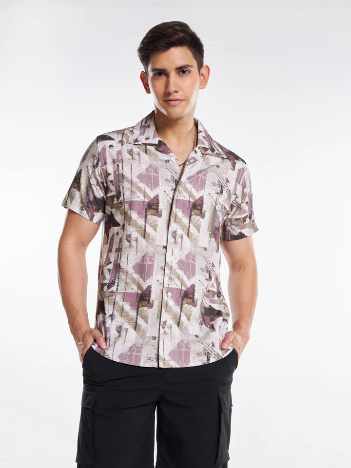 Digital Deco Print Half Sleeve Shirt Mankright