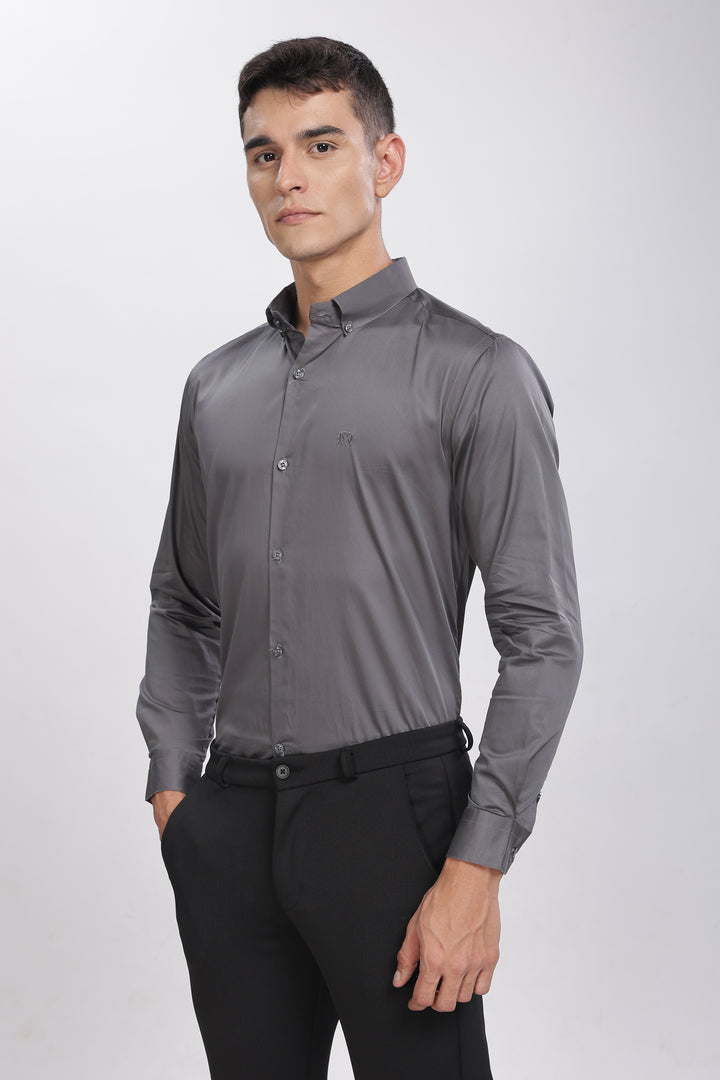 Black Classic Collar Satin Formal Shirt (Copy) Mankright