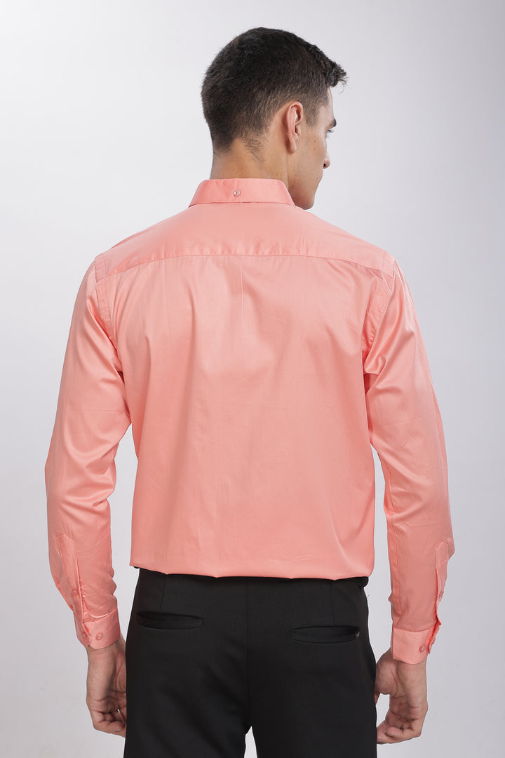 Pantone Pink Classic Collar Satin Formal Shirt Mankright