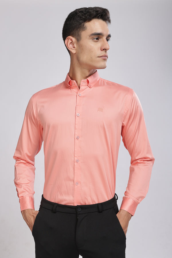 Pantone Pink Classic Collar Satin Formal Shirt Mankright