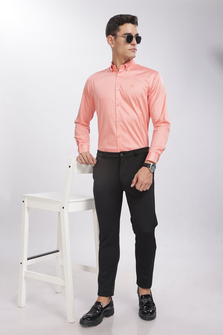 Pantone Pink Classic Collar Satin Formal Shirt Mankright