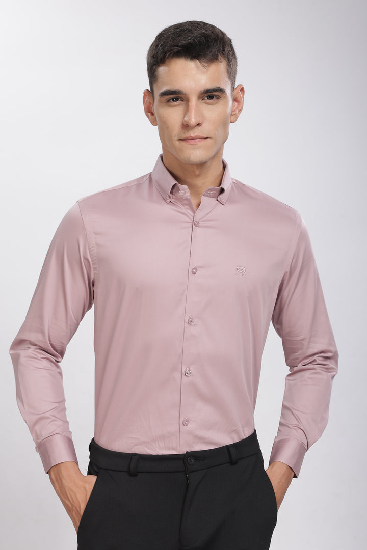 Electric Lavender Classic Collar Satin Formal Shirt Mankright