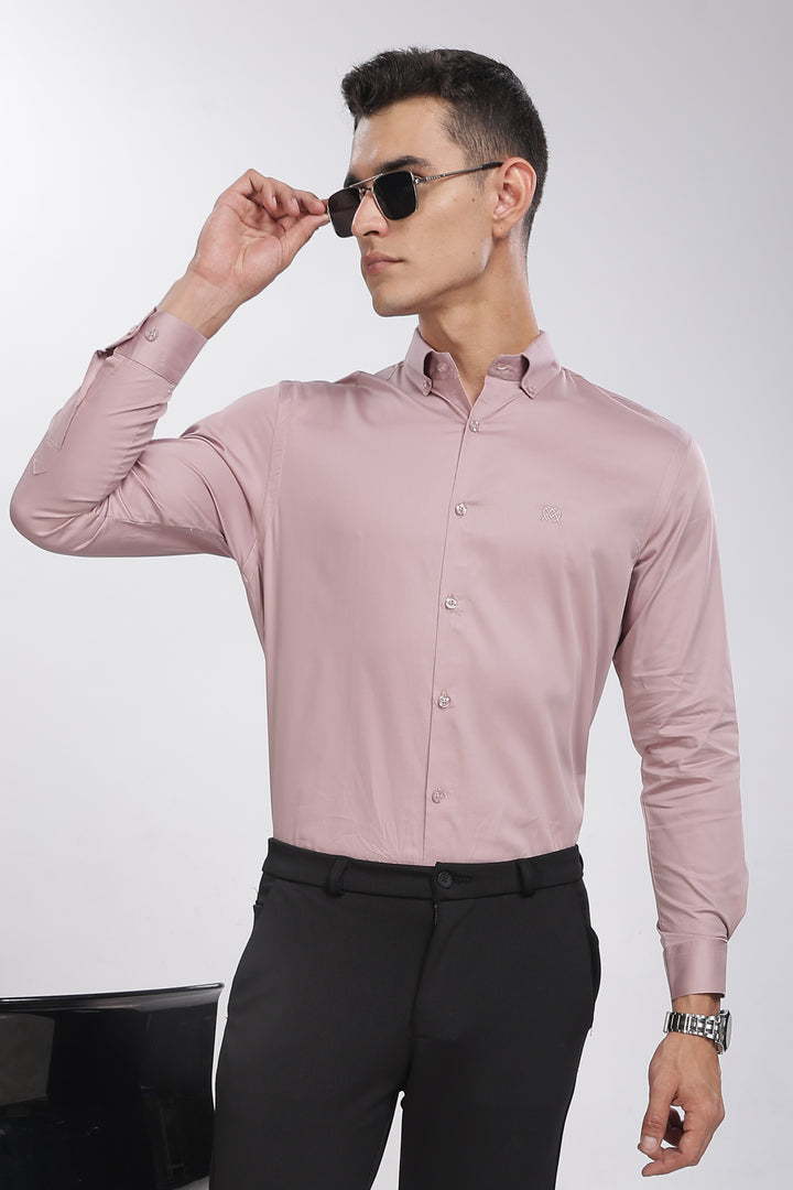 Electric Lavender Classic Collar Satin Formal Shirt Mankright