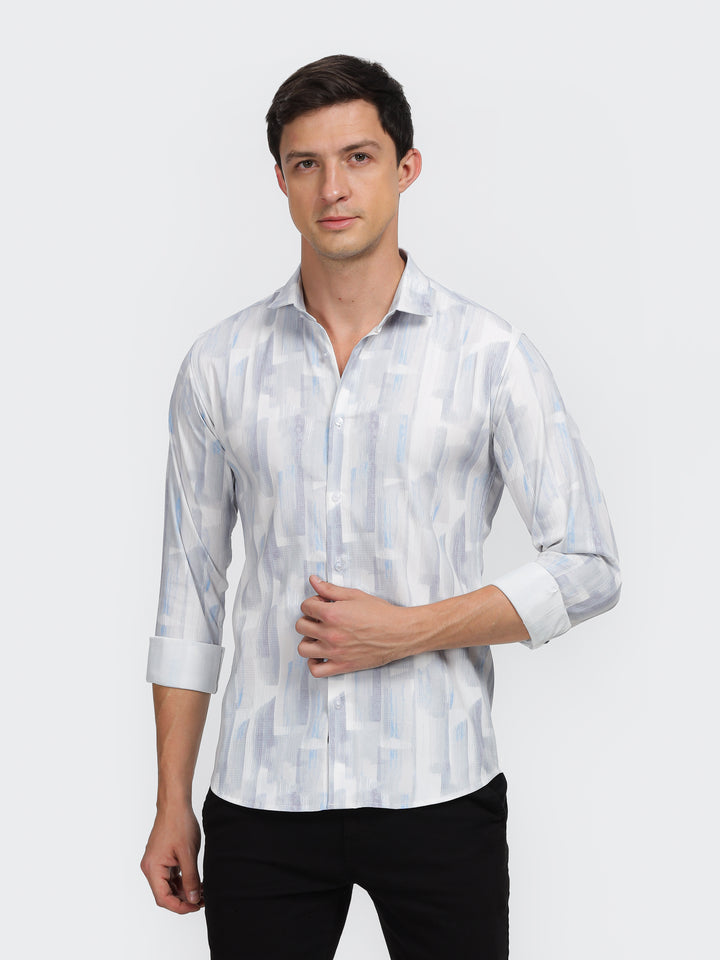 Pop Corn Printed Classic Collar Shirt Mankright