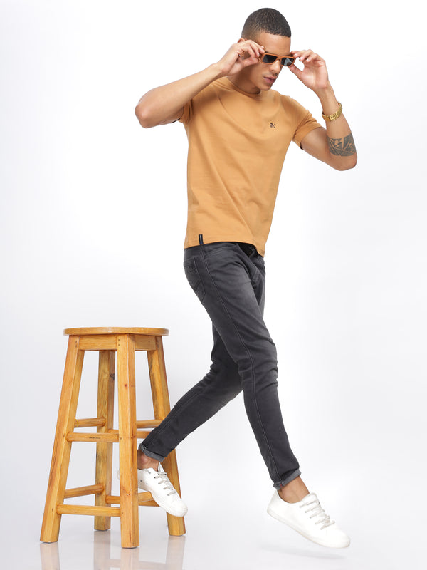 Twill Cotton Round Neck T-Shirt Mankright