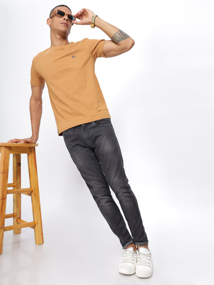 Twill Cotton Round Neck T-Shirt Mankright